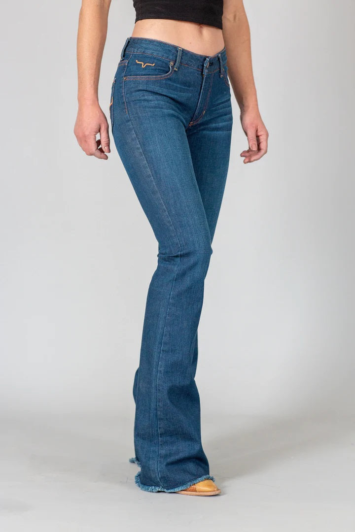 Lola Raw Hem- Midrise. Trouser Fit. Flare 