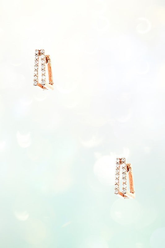 Hoop Earring- 175233- Rose Gold Square