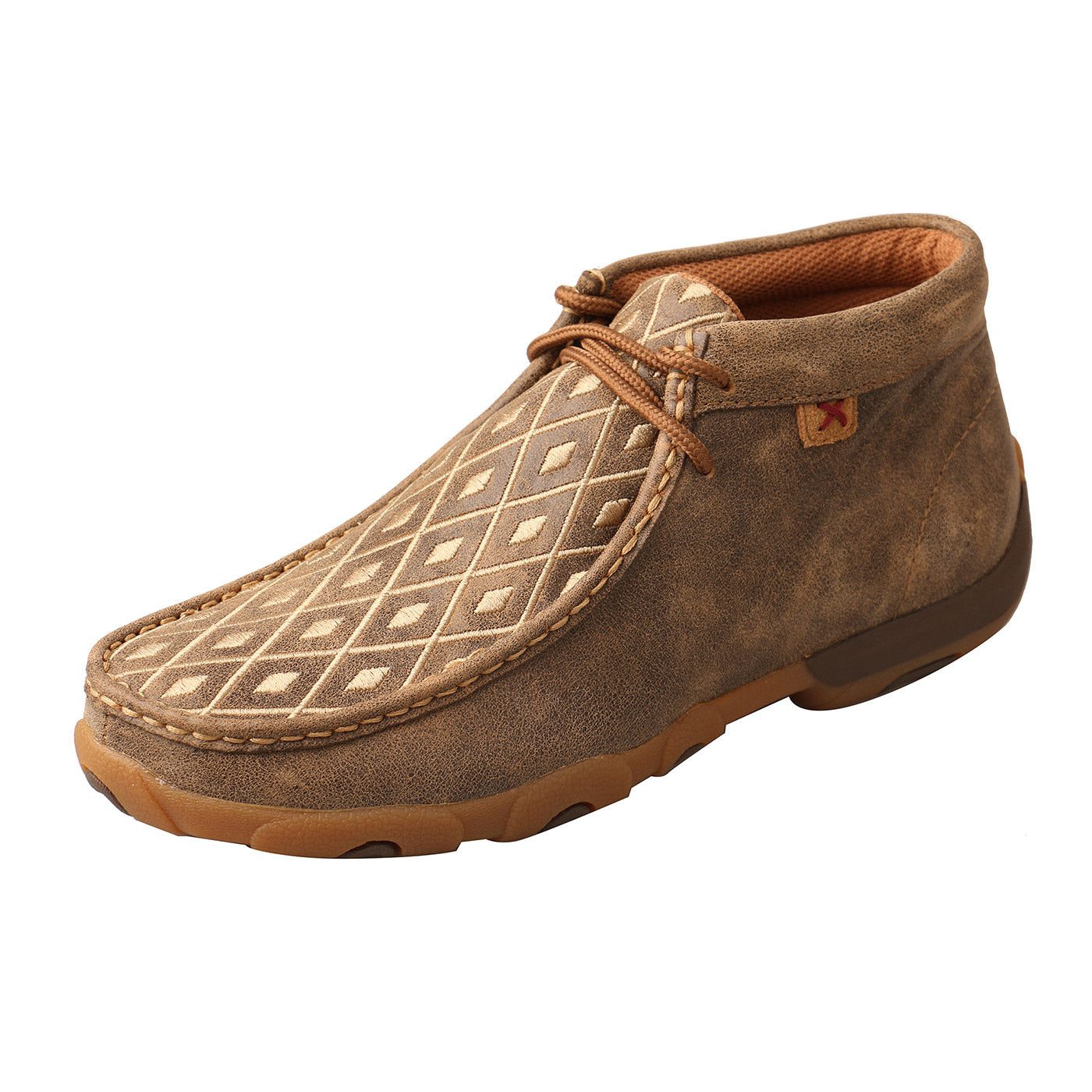 Driving Moc- WDM0073 - Bomber/White Checkerboard Stitch- 