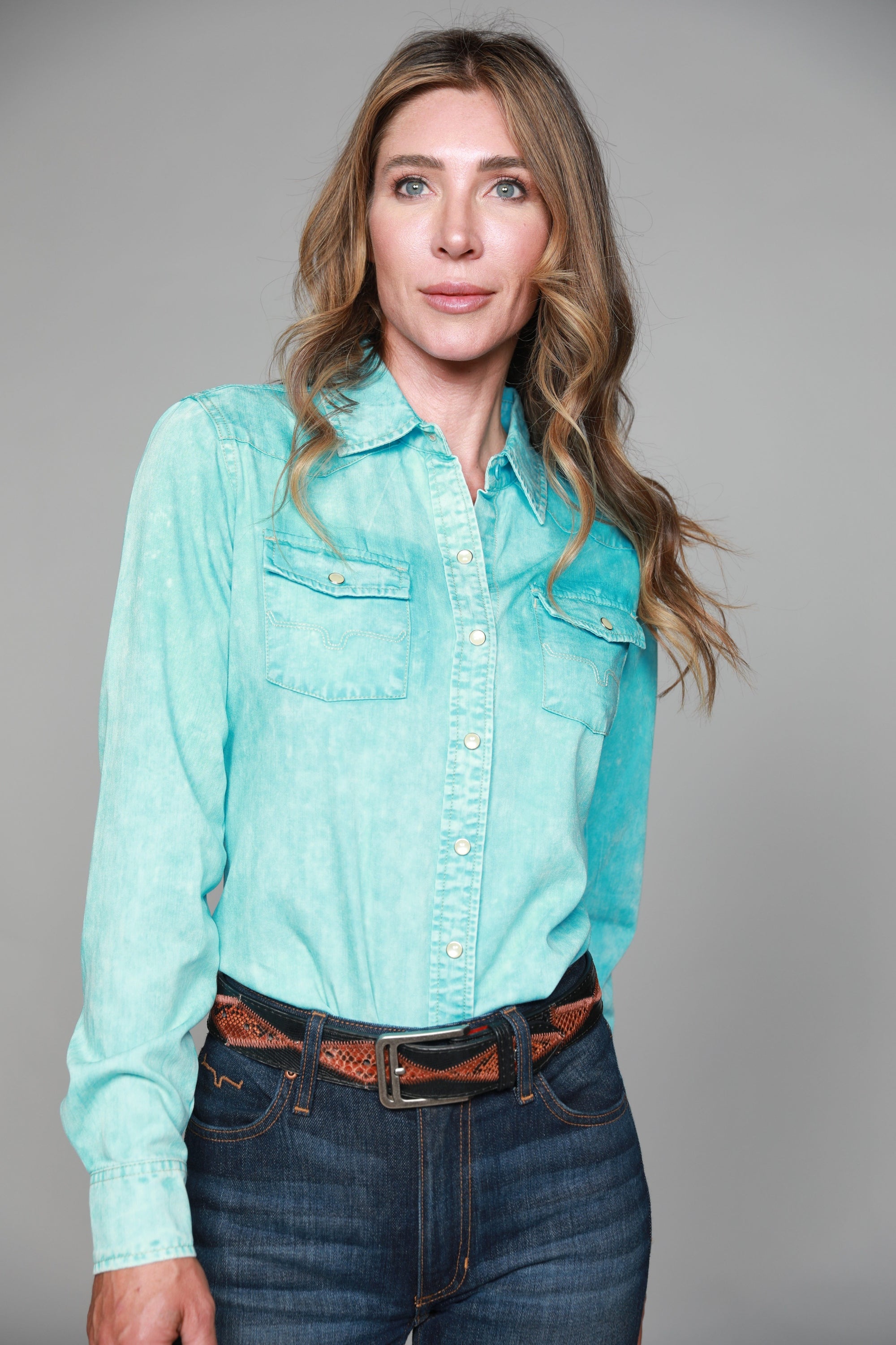 KC Tencel Top- Turquoise- 